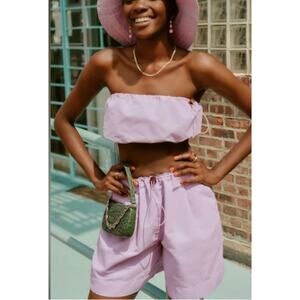 STAUD Purple Coconut Shorts NWT